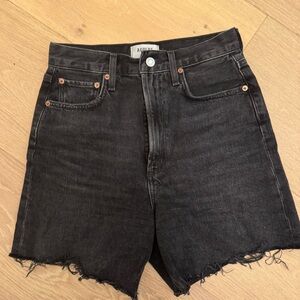 Agolde High Waisted Black Denim Shorts